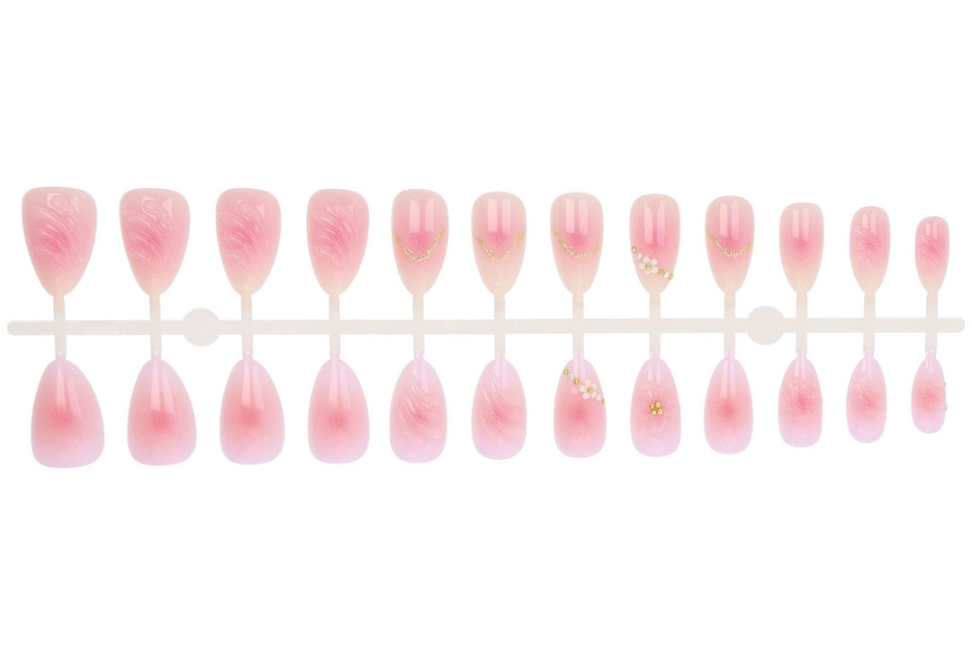 Acrylic nail set with delicate flower and ombre designs Kalsten