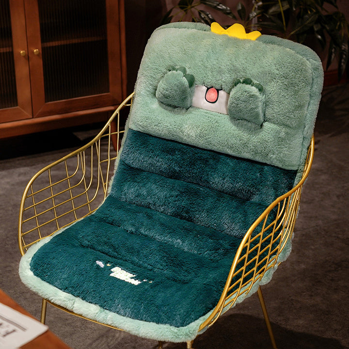 Cozy ergonomic child seat cushion with back support in animal plush design
