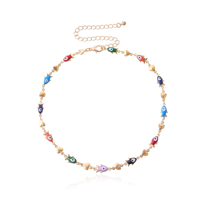 Enamel Fish Charm Necklace Kalsten