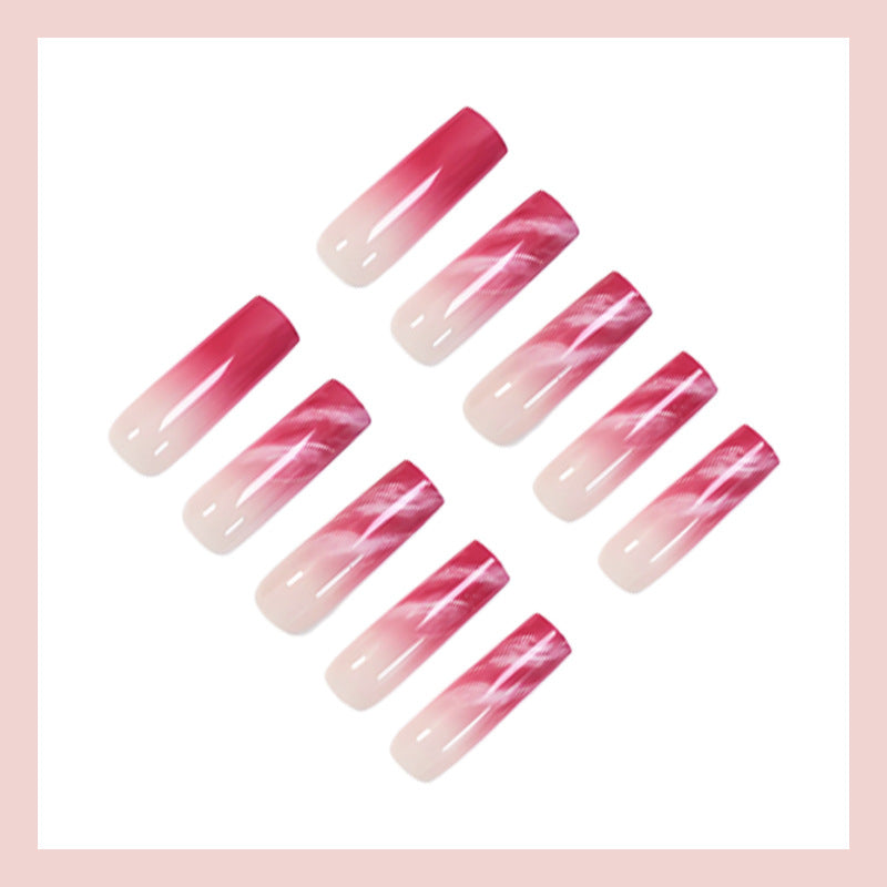 Artificial nail set with elegant ombre and glitter accents Kalsten