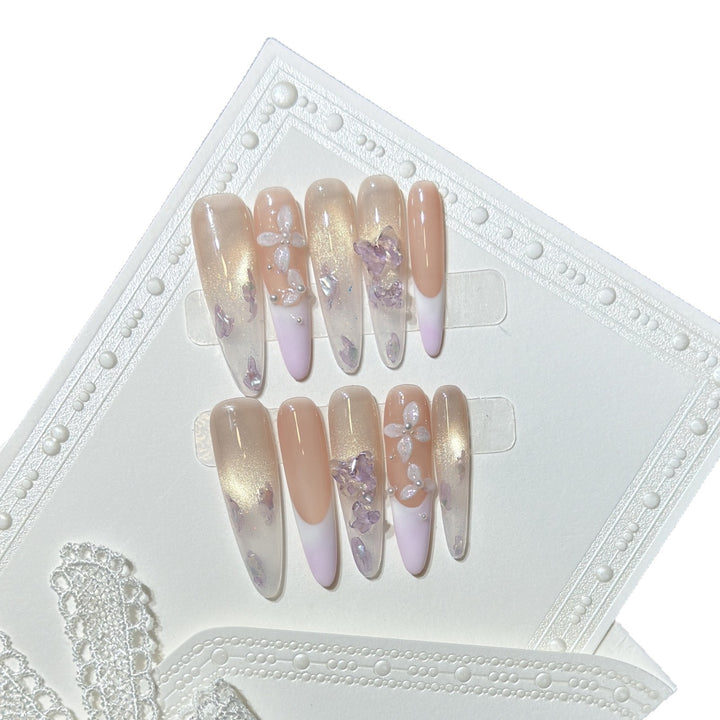 Floral-Inspired Stiletto Press-On Nail Design Kalsten