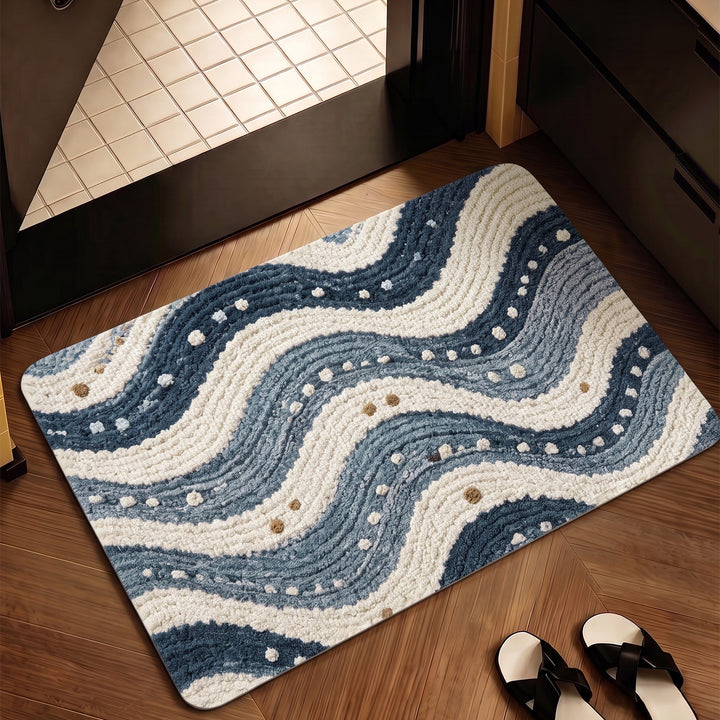 Decorative Wave Pattern Bath Mat