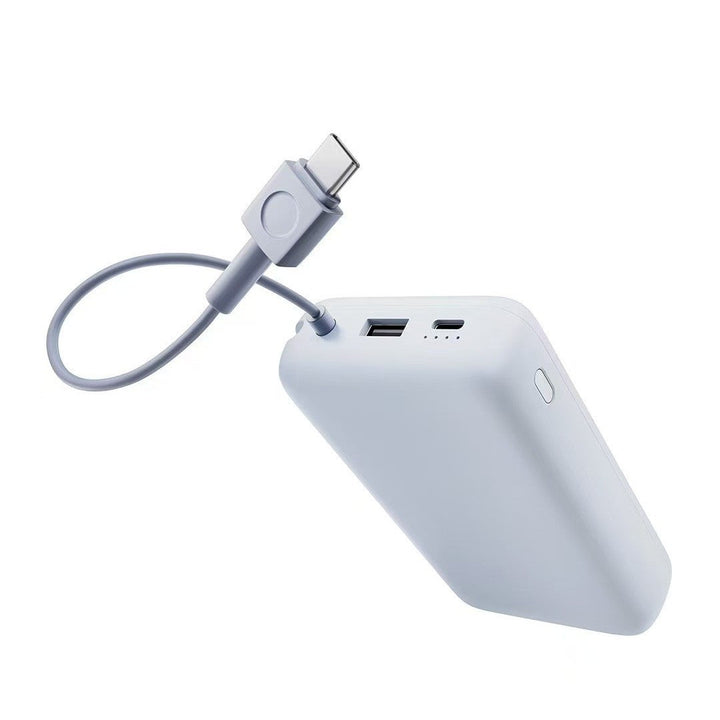 Compact portable High-capacity power bank with integrated charging cables and matte soft-touch finish Kalsten