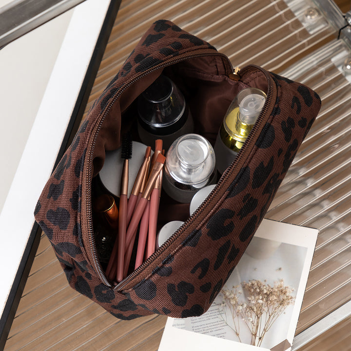 Textured Leopard Print Pencil Case Kalsten