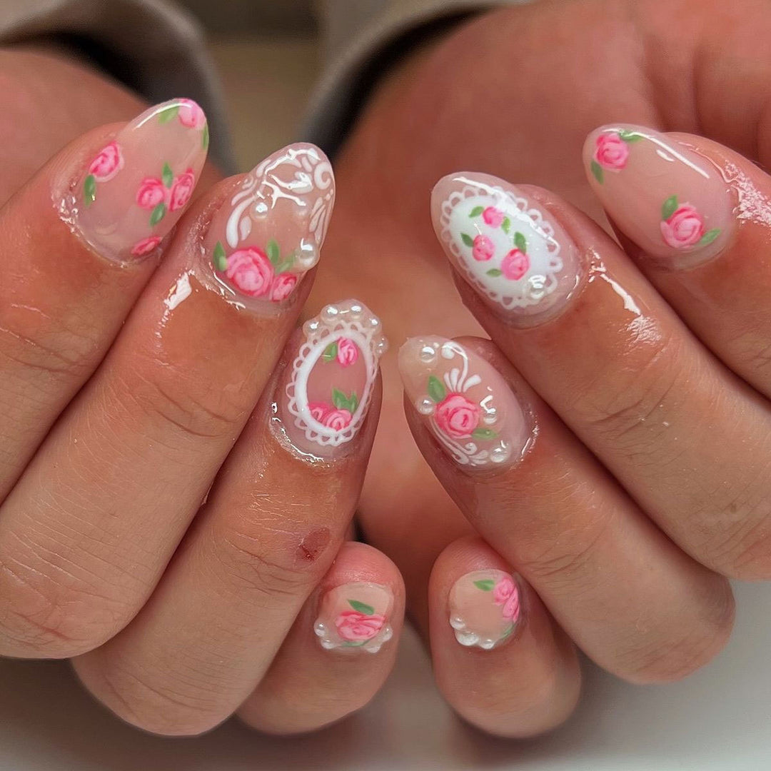 Floral Lace Design Nail Art Kit
