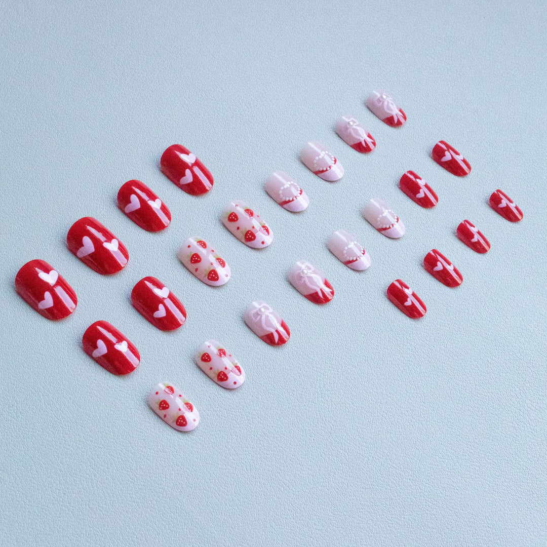 Charming Strawberry-Themed Nail Art Set
