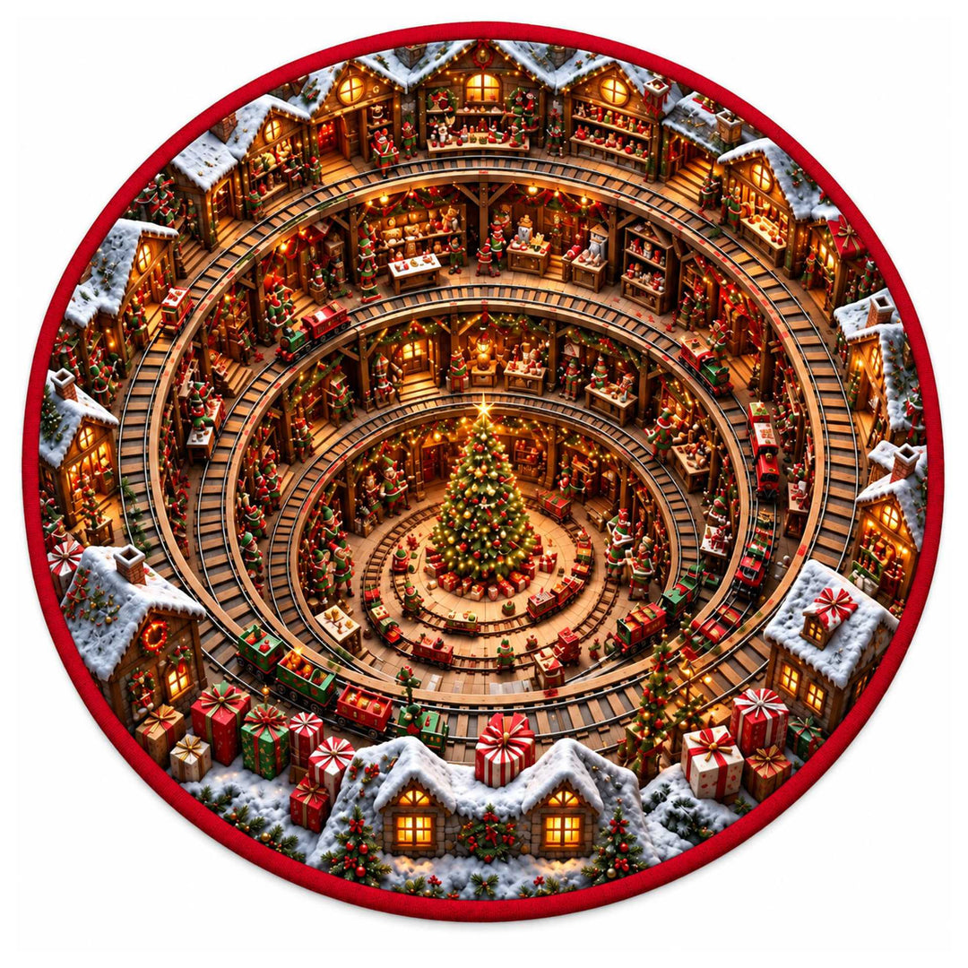 Festive Santa Claus Themed Round Mat for Home