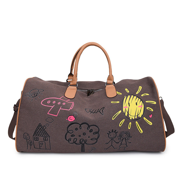 Creative Art-Detailed Gym Duffle Bag
