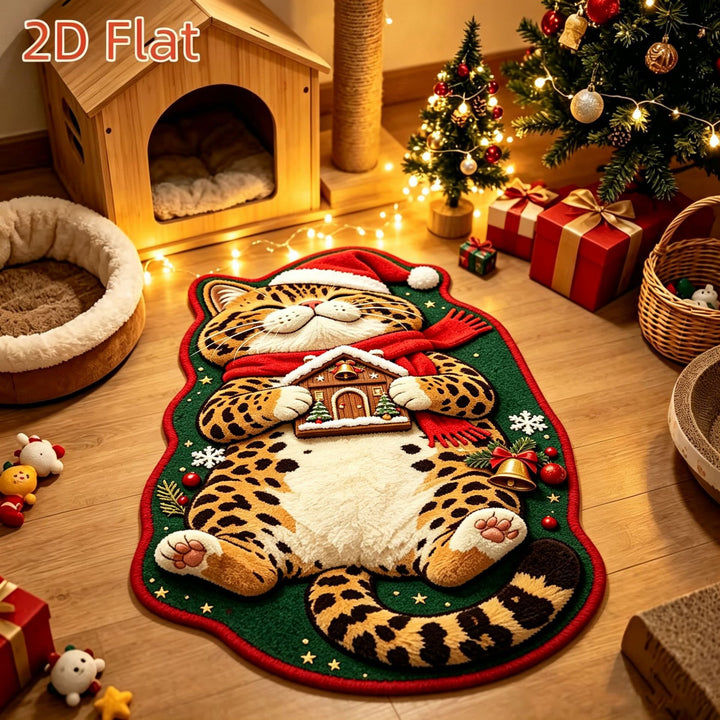 Christmas Cat-Themed Area Rug