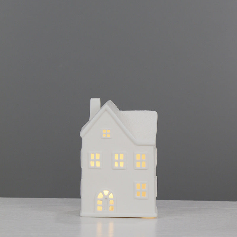 Ceramic House-Shaped Decorative Lantern Kalsten