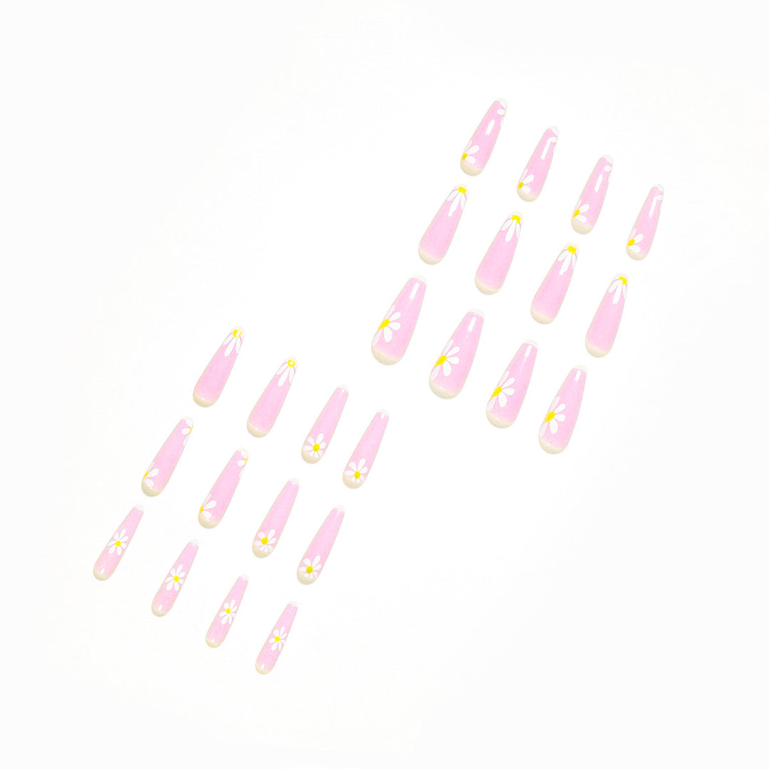 Artistic acrylic nails with flower decoration Kalsten
