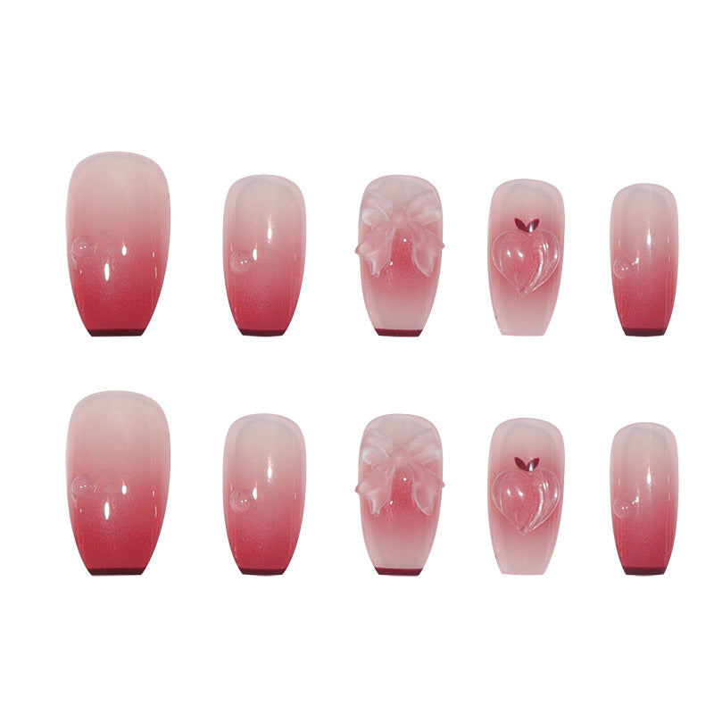 Elegant Long Press-On Nails with Floral Accents Kalsten