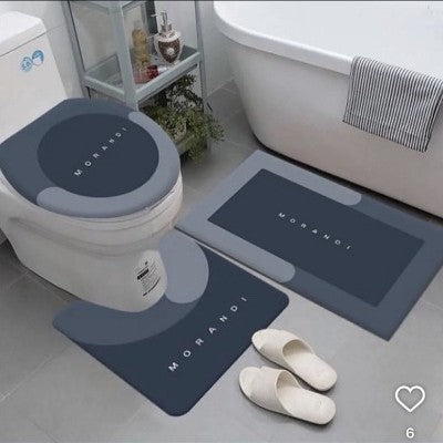 Elegant Textured Bath Mat Set Kalsten