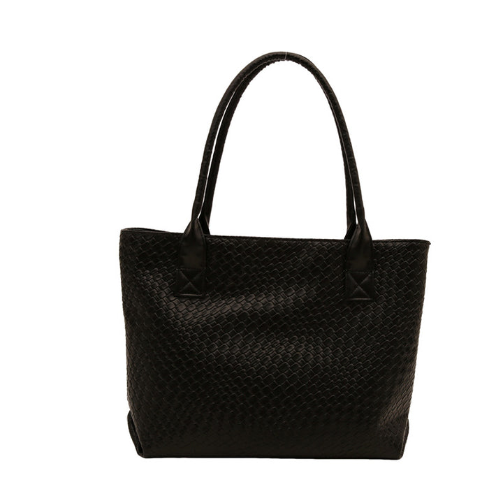 Woven Textured Tote Handbag