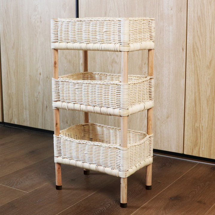 Versatile shelf cart with woven baskets Kalsten