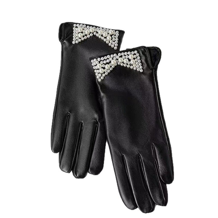 Elegant Leather Gloves with Chain Detail Kalsten