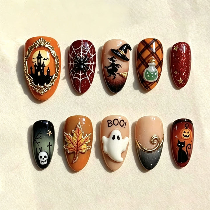 Halloween-Themed Press-On Nail Set 1790738772