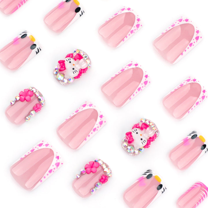 Artistic Nail Art with Animal Motifs and Glitter Accents Kalsten