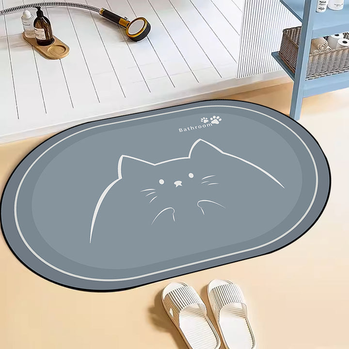 Cat-Themed Bath Mat Kalsten