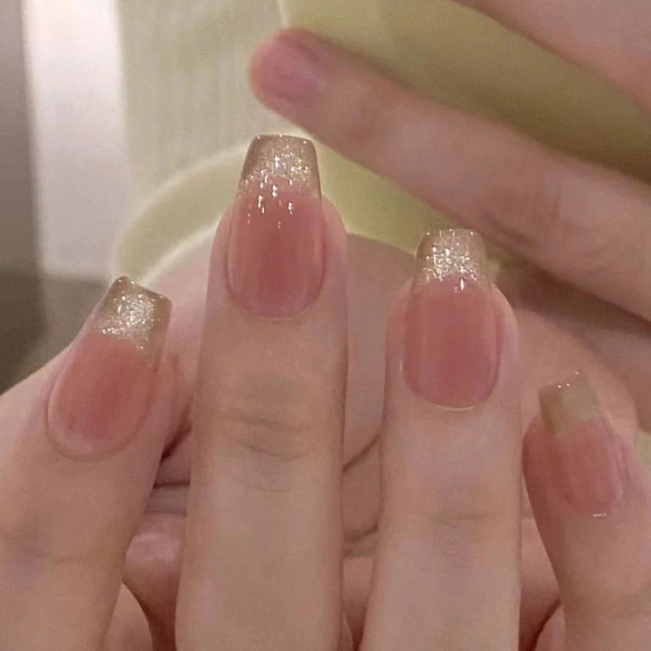 Glitter French Tip Press-On Nails