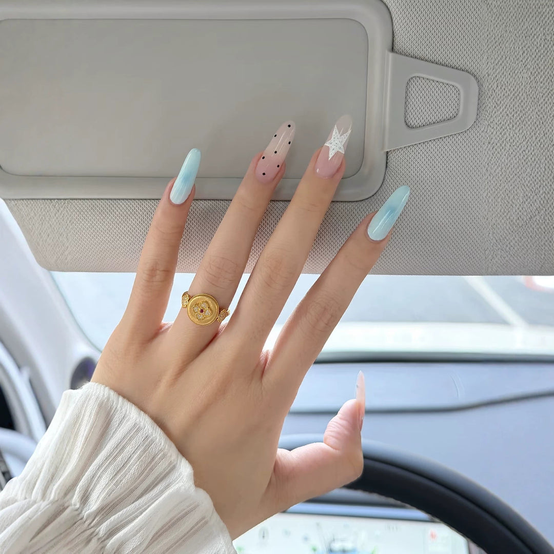 Artistic Press-On Nails with Unique Patterns