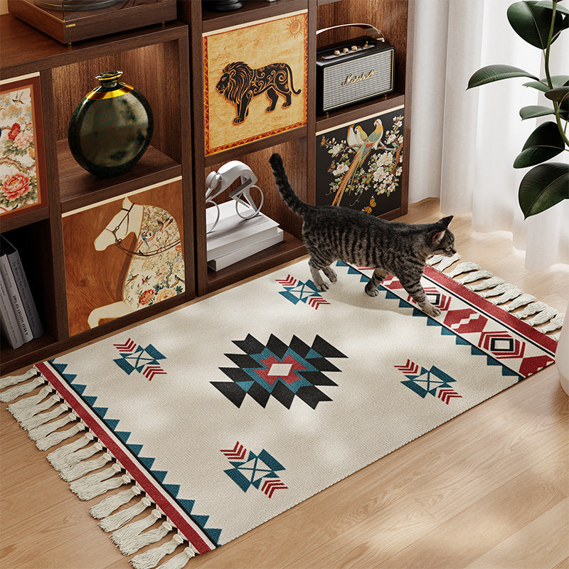 Decorative Area Rug with Fringed Edges Kalsten