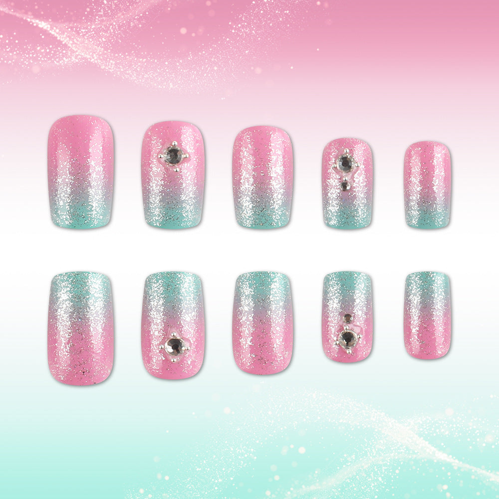 Ombre Glitter Press-On Nail Set Kalsten