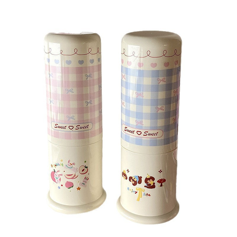 Stylish toothbrush holder with playful checkered pattern Kalsten
