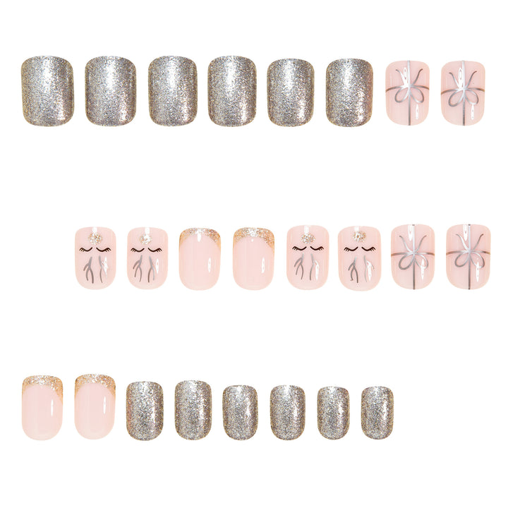 Elegant Festive Press-On Nail Art Set Kalsten