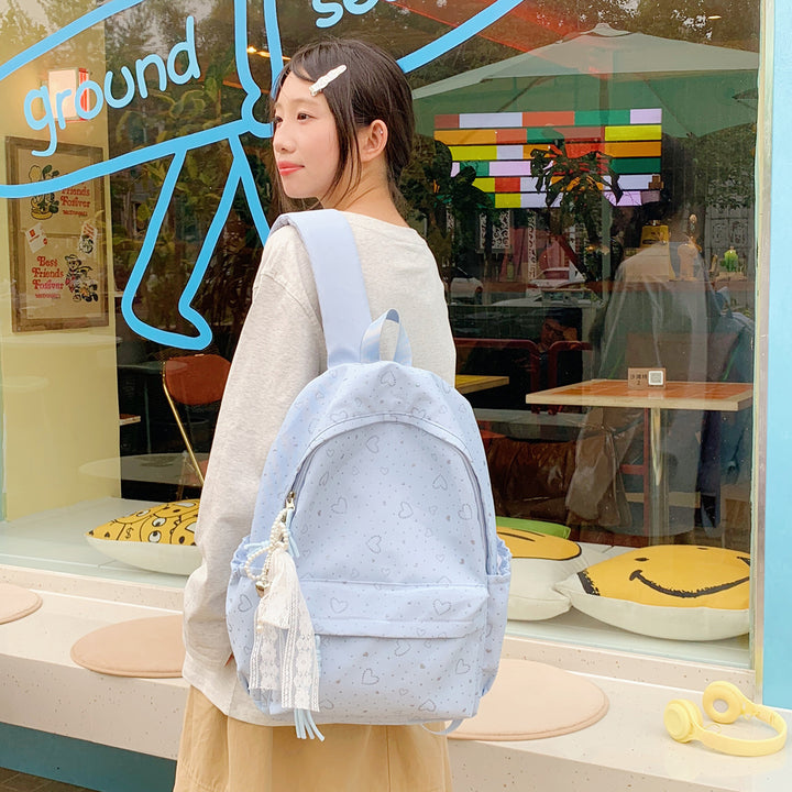 Heart-Patterned School Backpack Kalsten