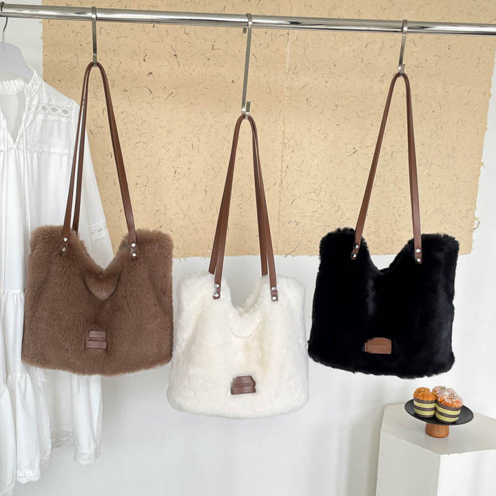 Plush Faux Fur Shoulder Bag