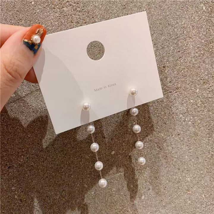 Pearl Chain Drop Earrings Kalsten