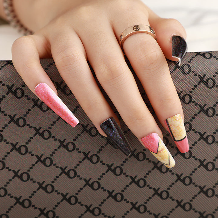 Artificial nails with star and moon design Kalsten