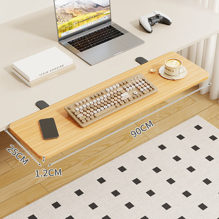 Clamp-On Foldable Bamboo Side Tray Table for Desk and Sofa