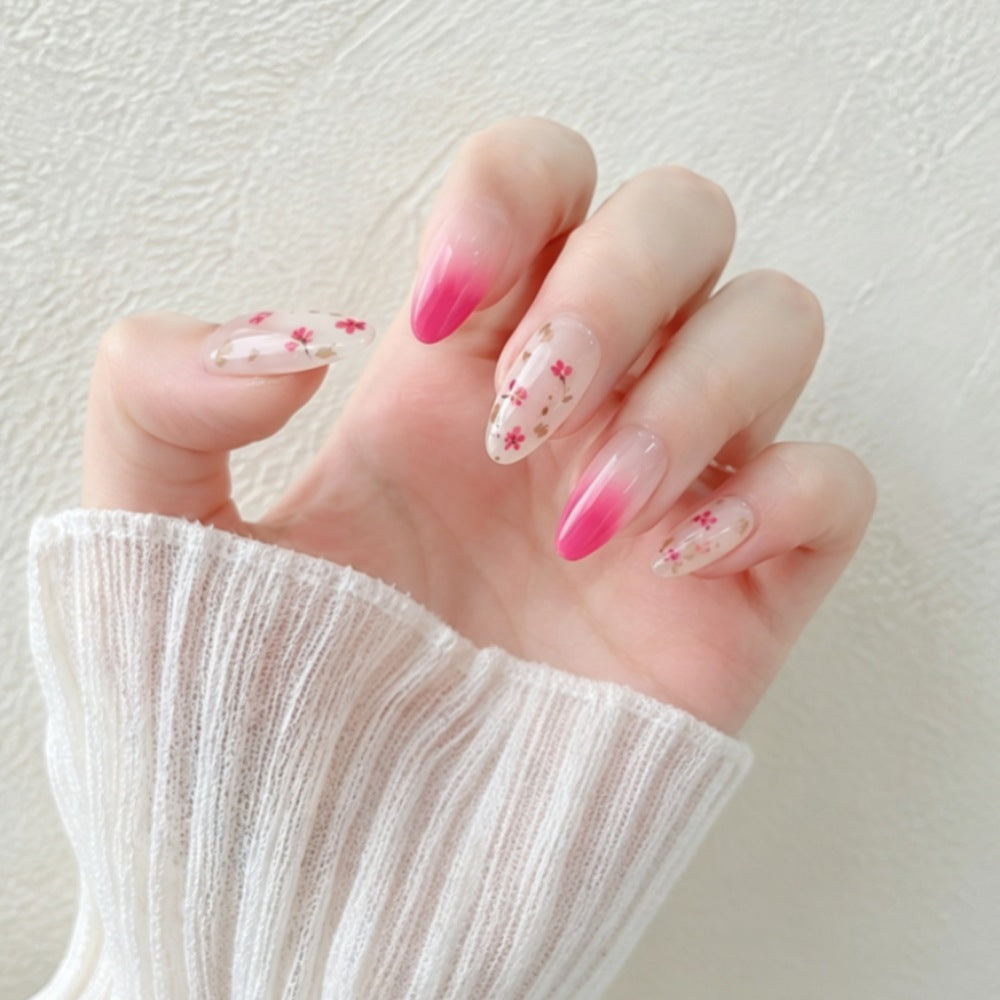 Floral Ombre Press-On Nail Set