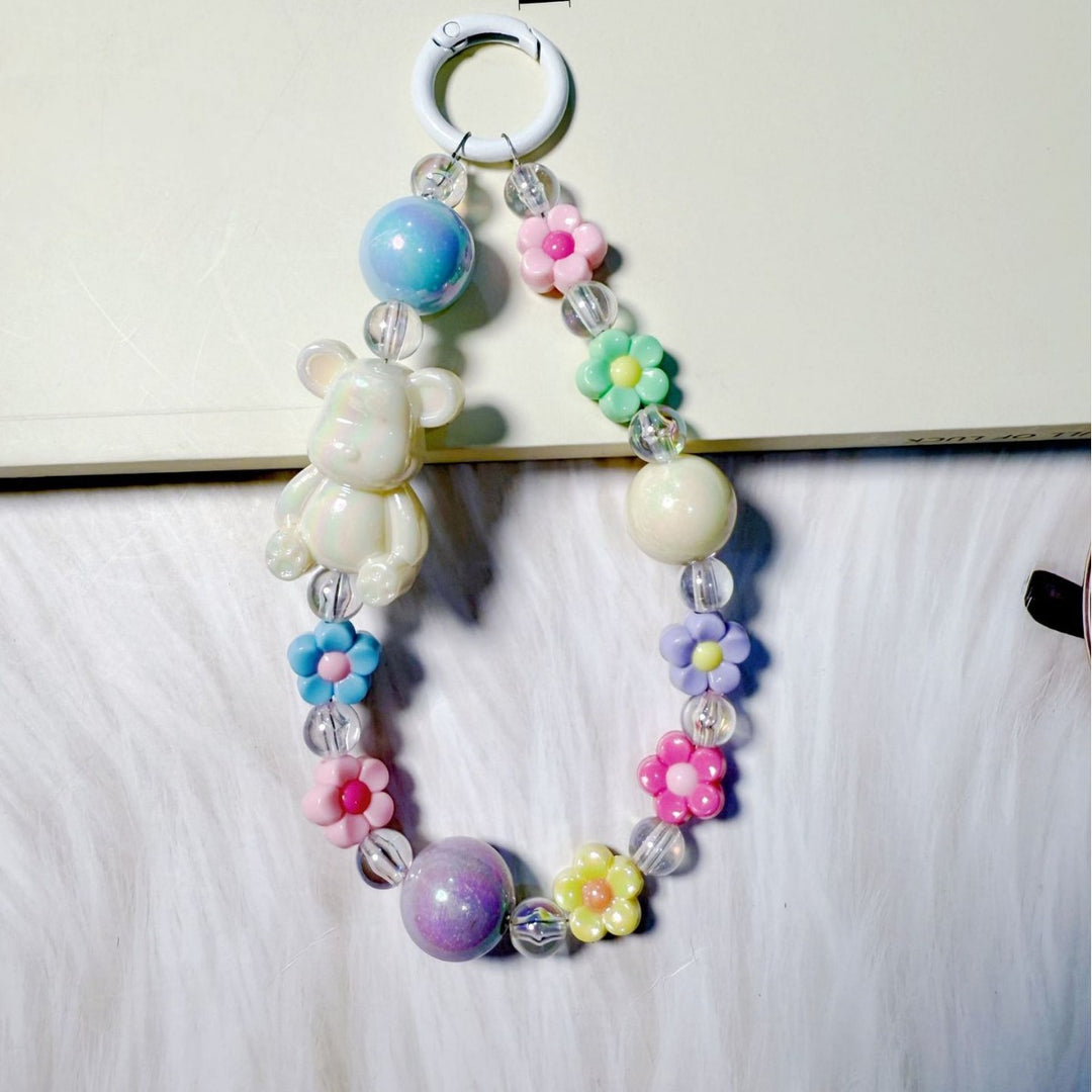 Playful Bear-Themed Beaded Keychain kalsten