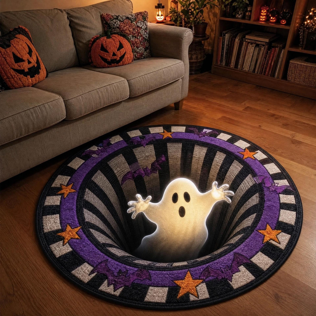 Spooky Halloween-Themed Decorative Round Area Rug