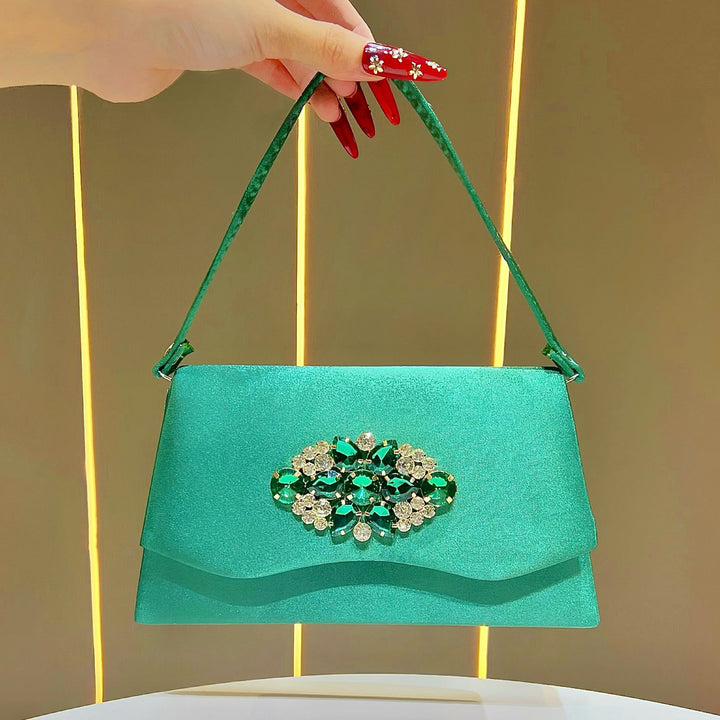 Elegant Rhinestone-Studded Evening Handbag