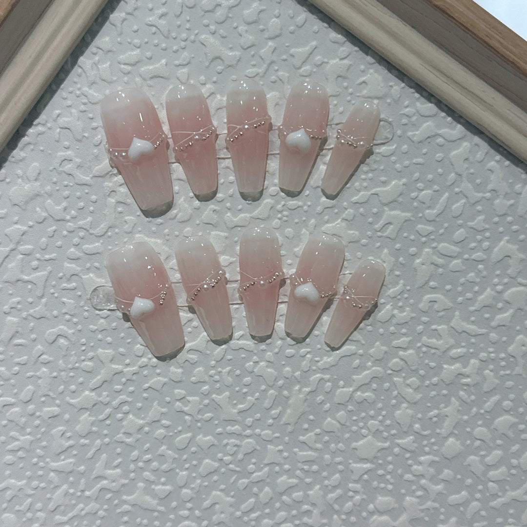 Elegant 3D Decorative Press-On Nail Set