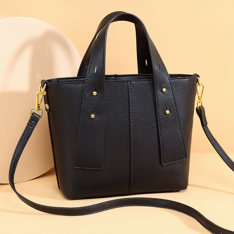 Textured Vegan Leather Multi-Pocket Tote Kalsten