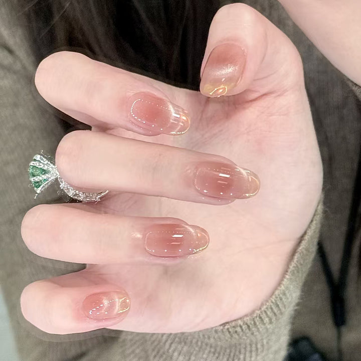 Elegant Glossy Press-On Nail Extensions Kalsten