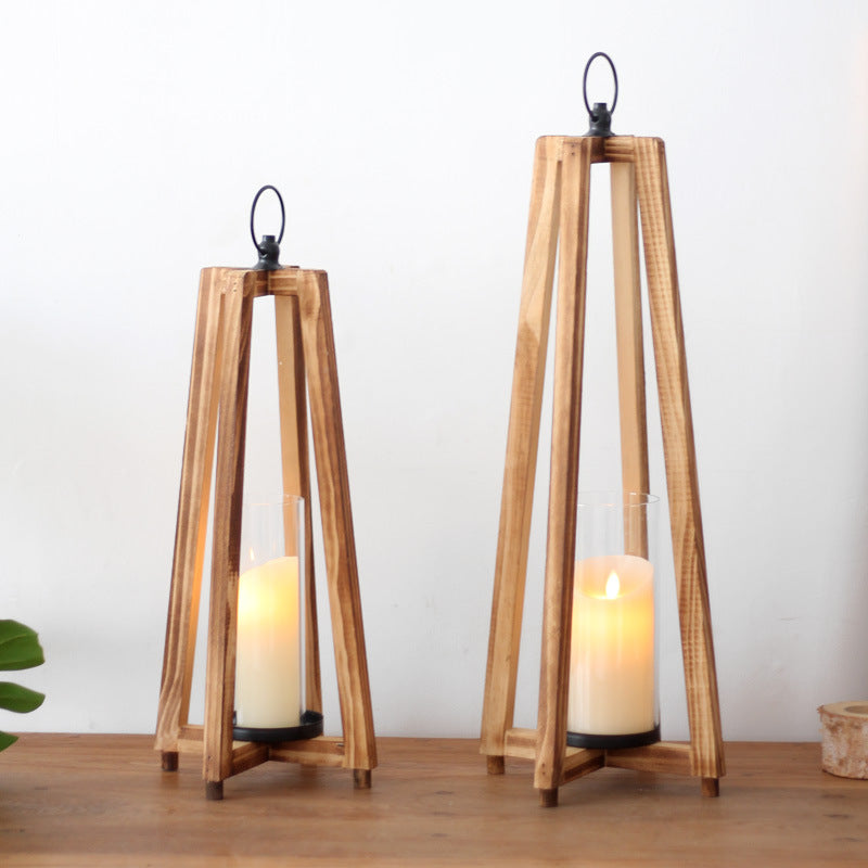 Elegant lantern made of wood and glass Kalsten
