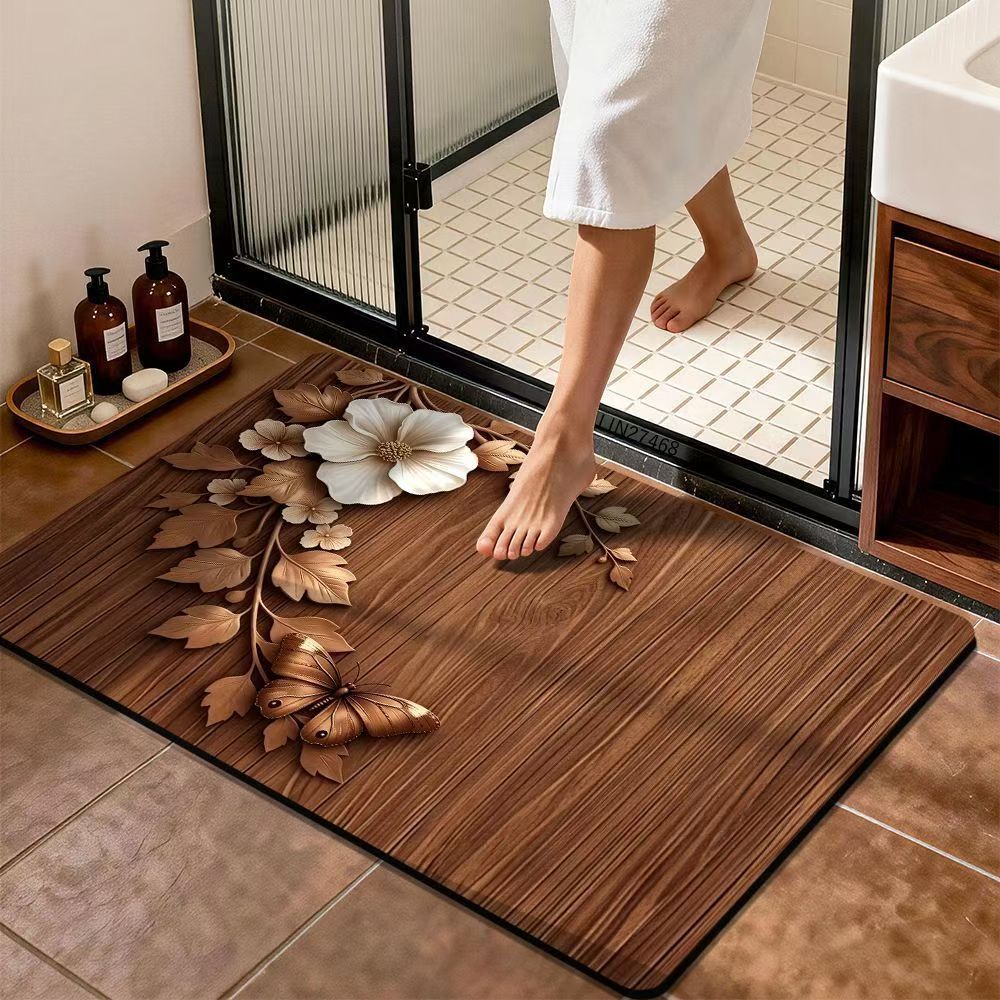 Premium Floral Design Bath Mat Kalsten