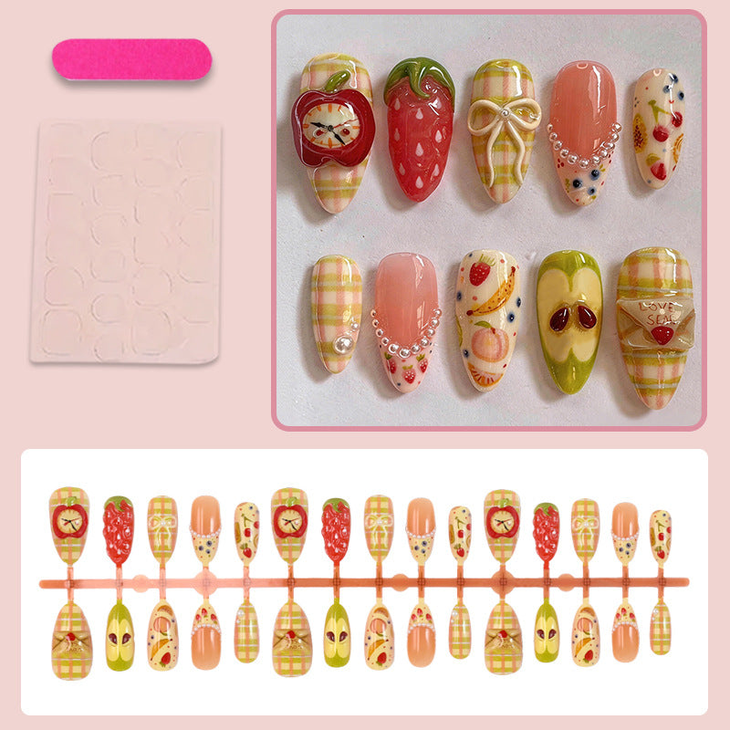 Artificial nail set with cheerful fruit and flower motifs Kalsten