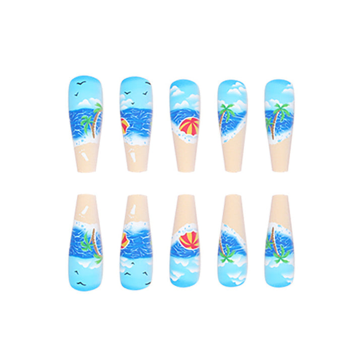 Artistic Beach-Themed Nail Art Kalsten