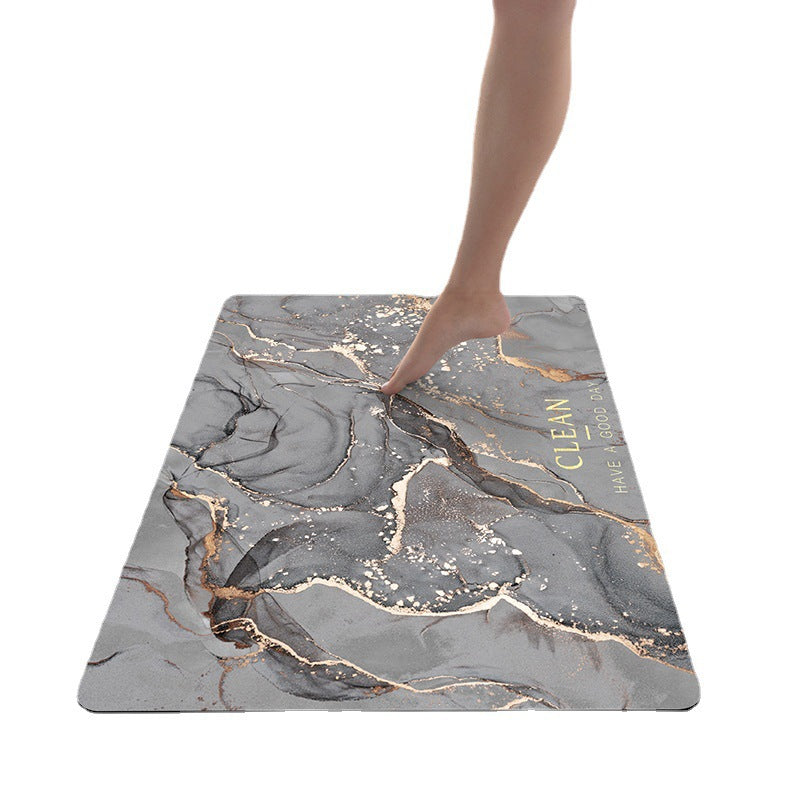 Soft Print Abstract Marble Bath Mat Kalsten