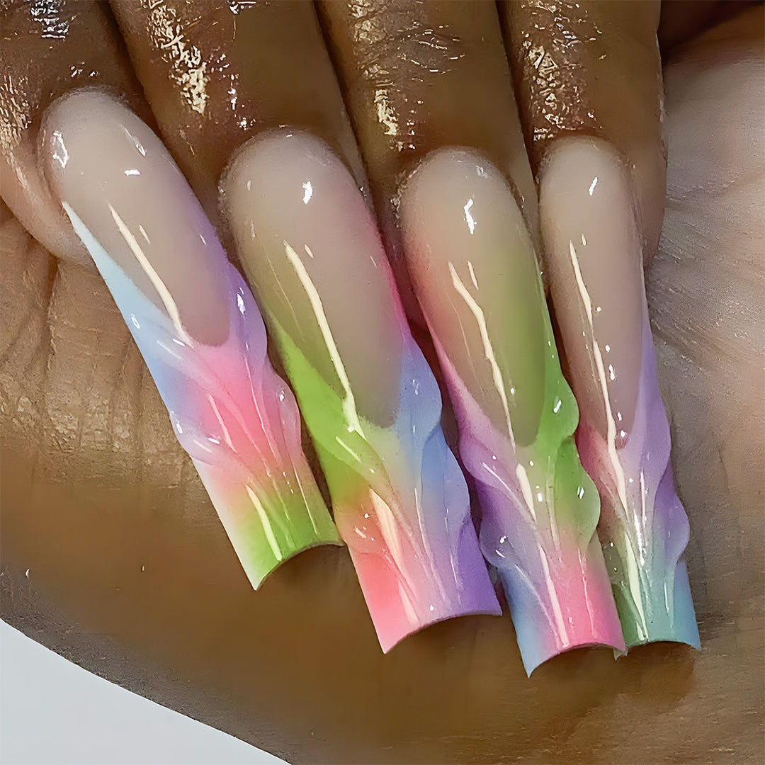 Artistic Gradient Long Stiletto Press-On Nails Kalsten