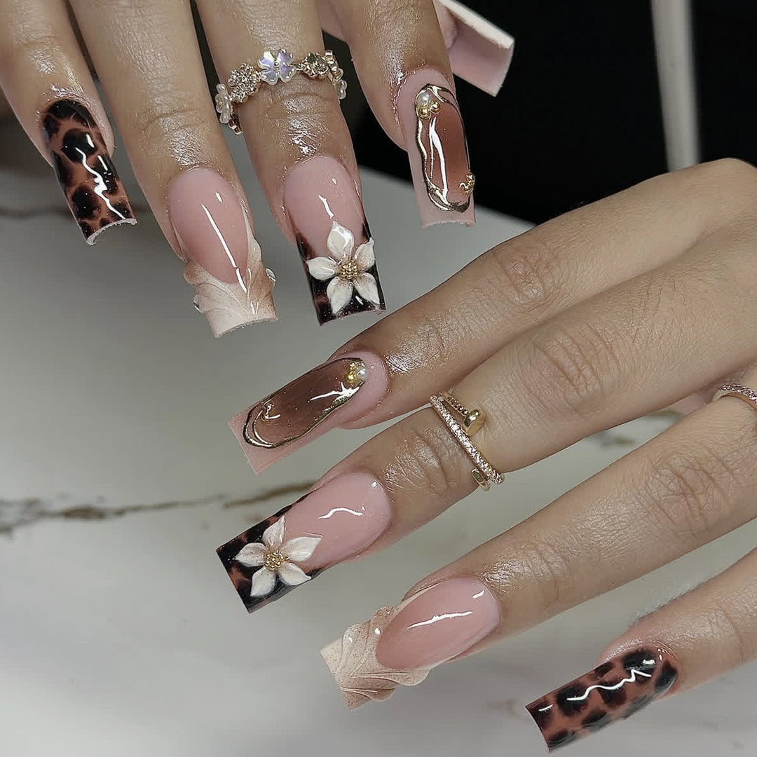 Floral Accent Acrylic Nail Art Extensions Kalsten 1789713316