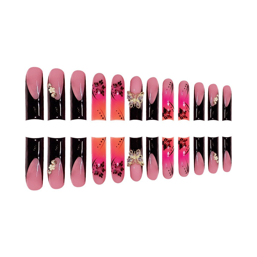 Glamorous Floral Nail Art Extensions Kalsten