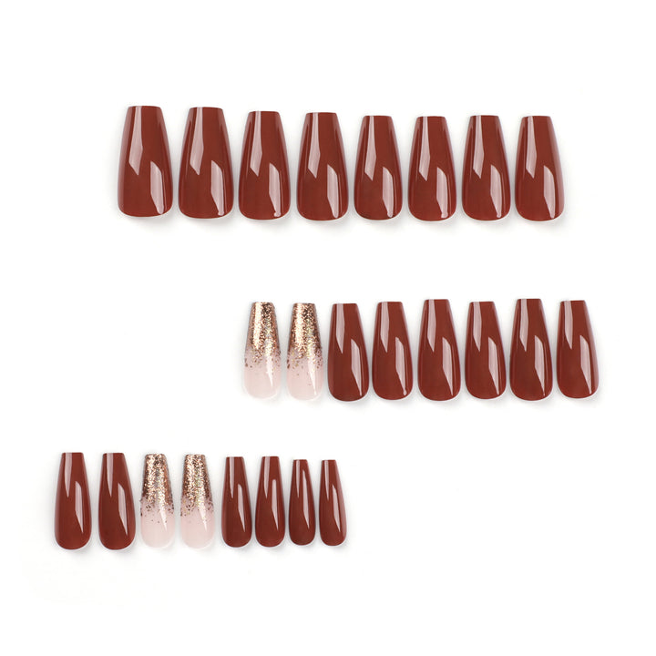 Artificial acrylic nails with elegant glitter accents and creative designs Kalsten